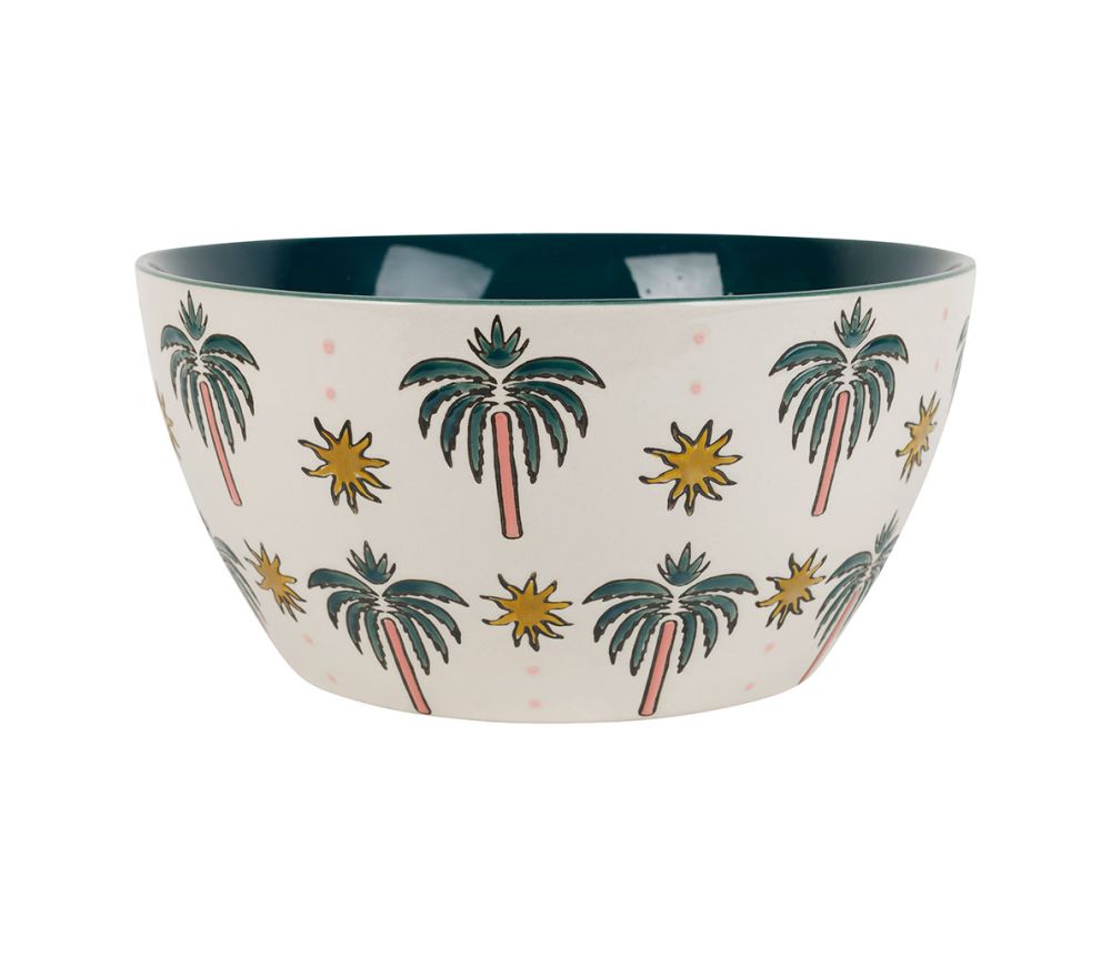 Saladier palmiers en grès SEM