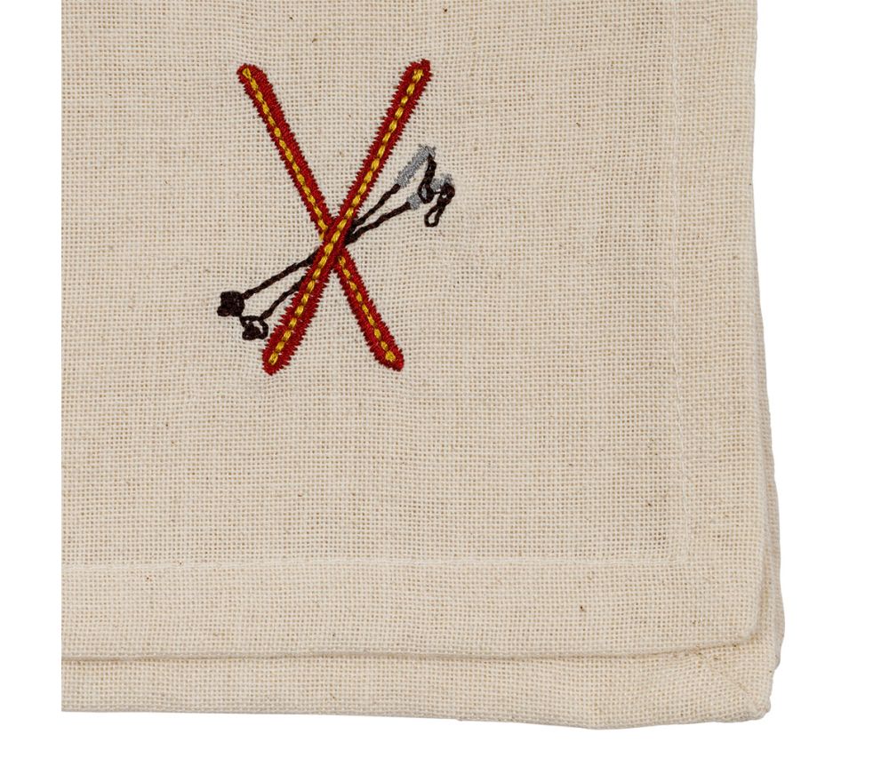 Lot de 4 serviettes brodées SEM
