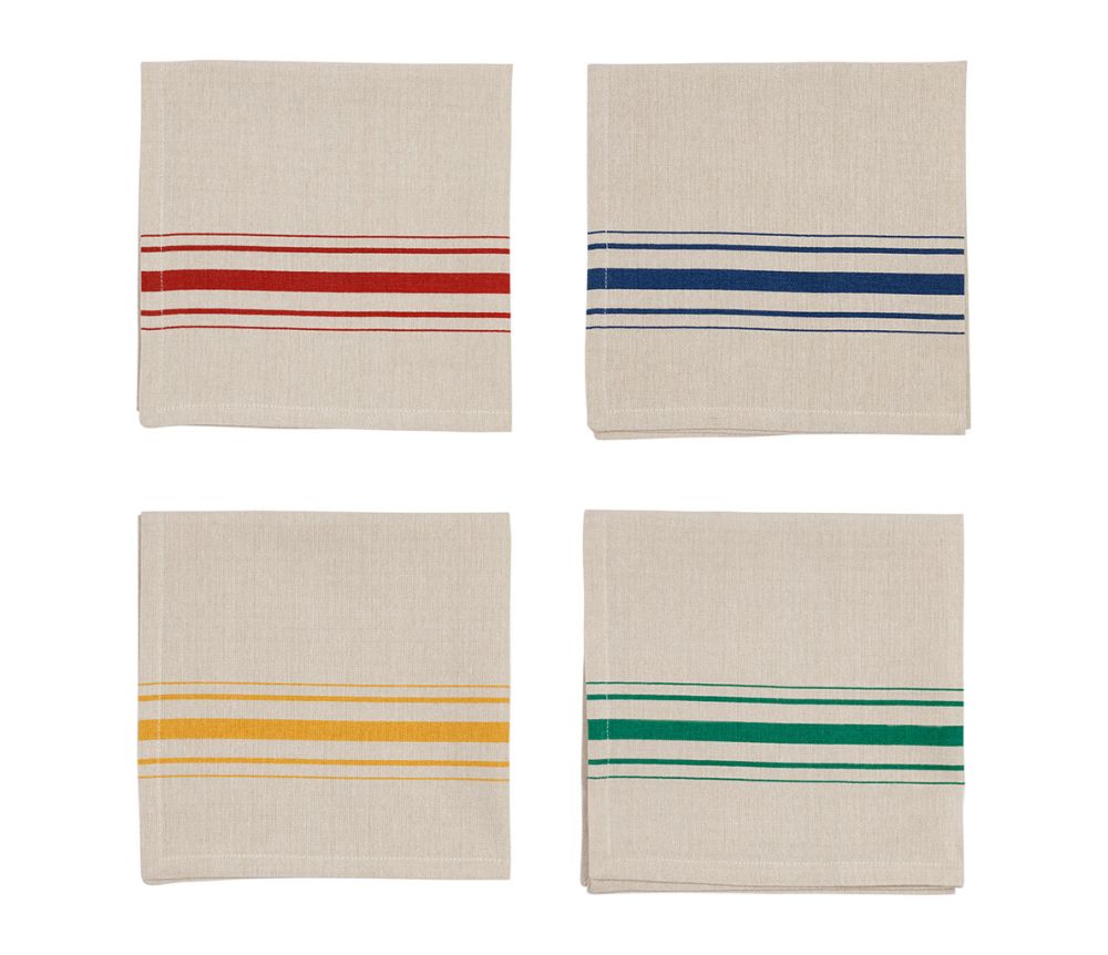 Lot de 4 serviettes brodées SEM