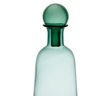 Vase en verre vert bouchon boule SEM