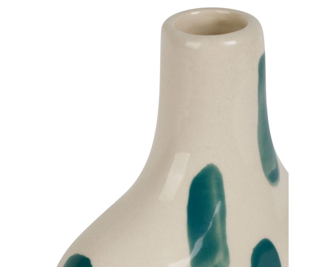 Vase écru et taches de couleur grès SEM