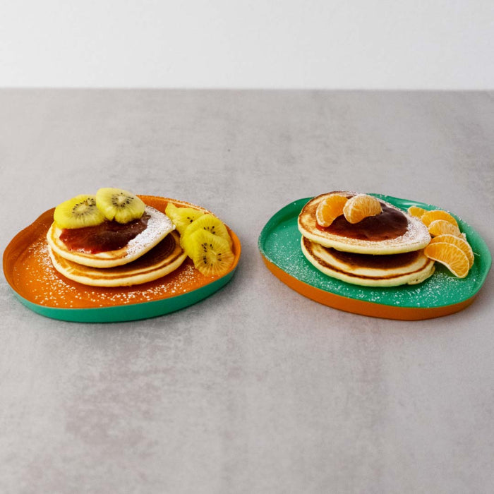 Set de 2 assiettes en verre bicolore WD