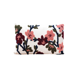 Coussin brodé fleurs ou oiseau OPJ