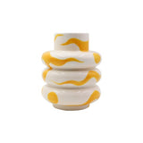 Vase 3 anneaux jaune et blanc QUE