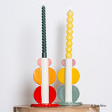 Bougeoir 3 oreilles rose/jaune/vert QUE