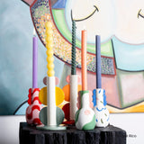 Bougeoir 3 oreilles rose/jaune/vert QUE