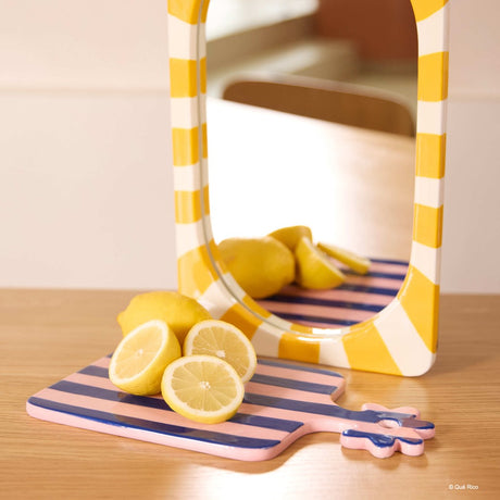 Miroir rectangulaire jaune/bleu QUE