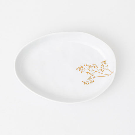 Plat porcelaine branche oiiseau  Rad
