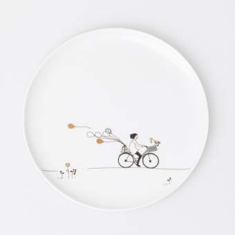 Assiette plate  vélo et ballons RAD