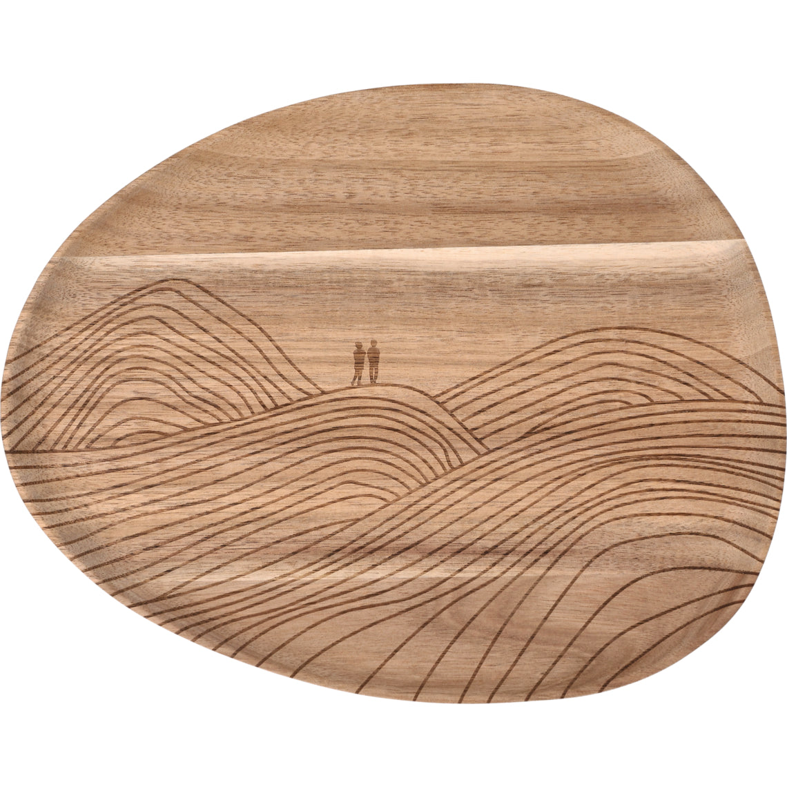 Plateau bois oval gravé RAD