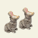 Set de 2 bougeoirs banane/ hippopotame DON