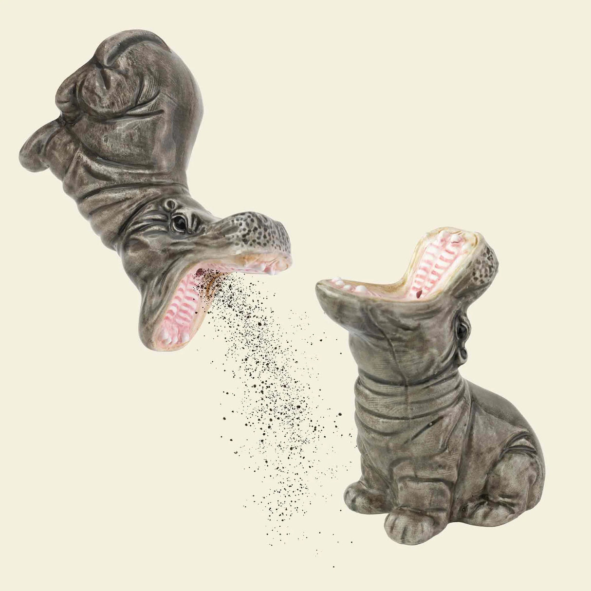 Salière et poivrière banane/hippopotame DON