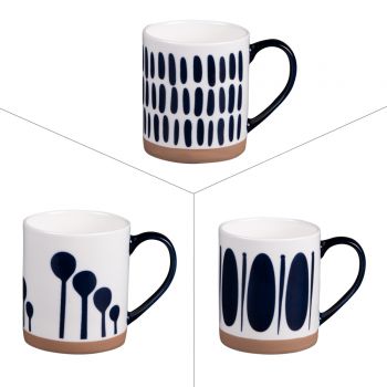 Tasses et bols MYKONOS bleu et blanc BAS