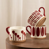 Tasses et bols MYKONOS rouge et blanc BAS