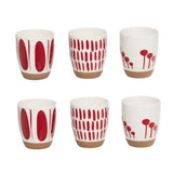 Tasses et bols MYKONOS rouge et blanc BAS