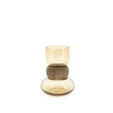 Vase verre et collier de bois  BYB