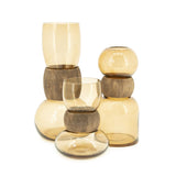 Vase verre et collier de bois  BYB