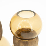 Vase verre et collier de bois  BYB