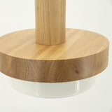 Lampe suspension verre et bois blanche BYB