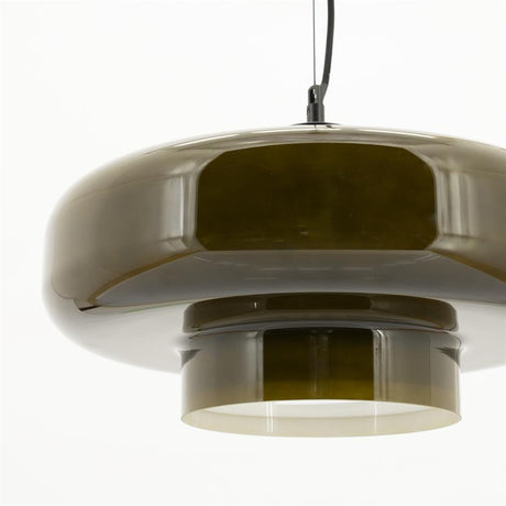 Lampe suspension verre kaki BYB