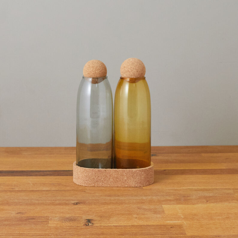 Huile et vinaigre en verre fumé et ambré BEH