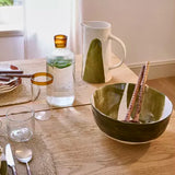 Bol et saladier porcelaine vert Labo POM