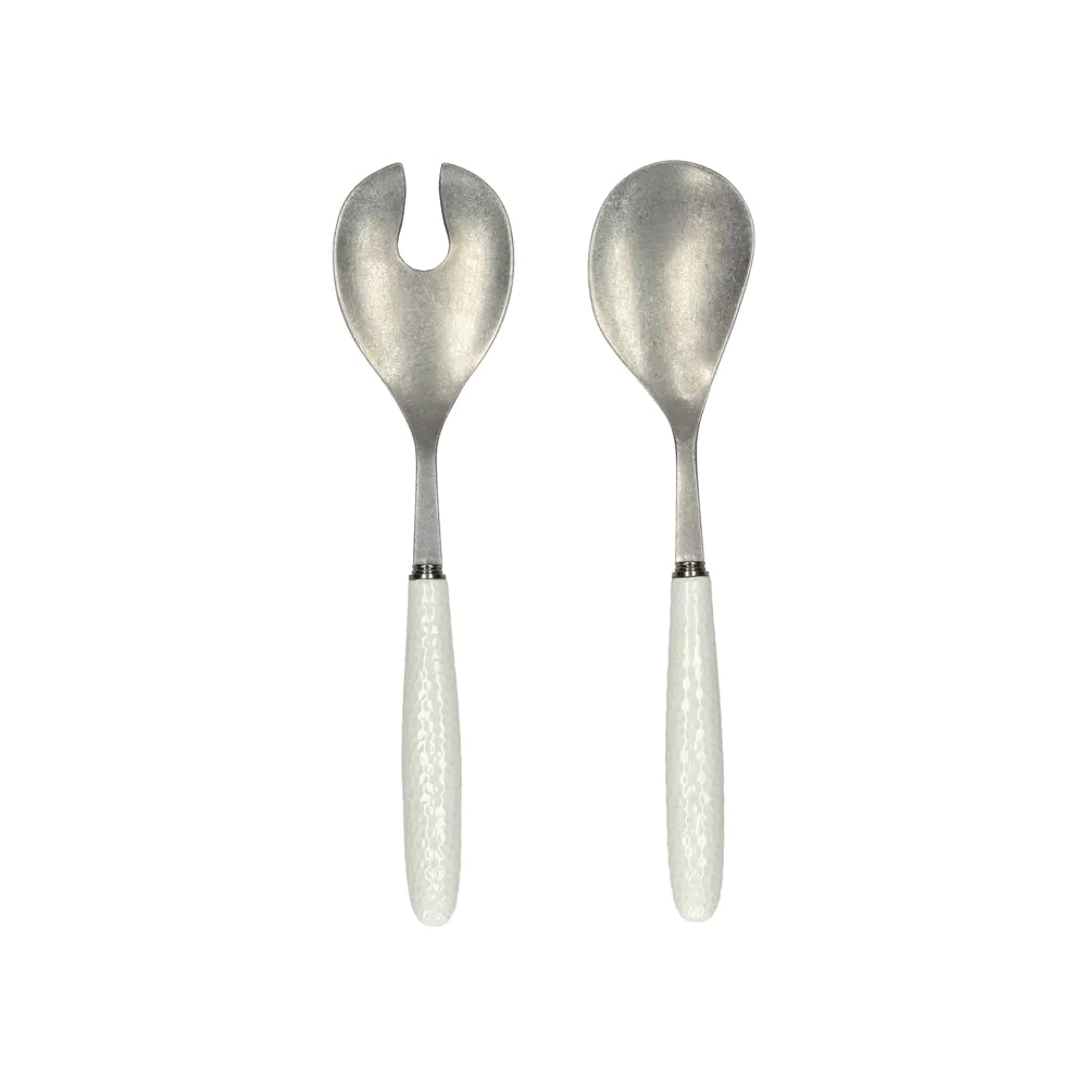 Couverts à salade manche porcelaine POM