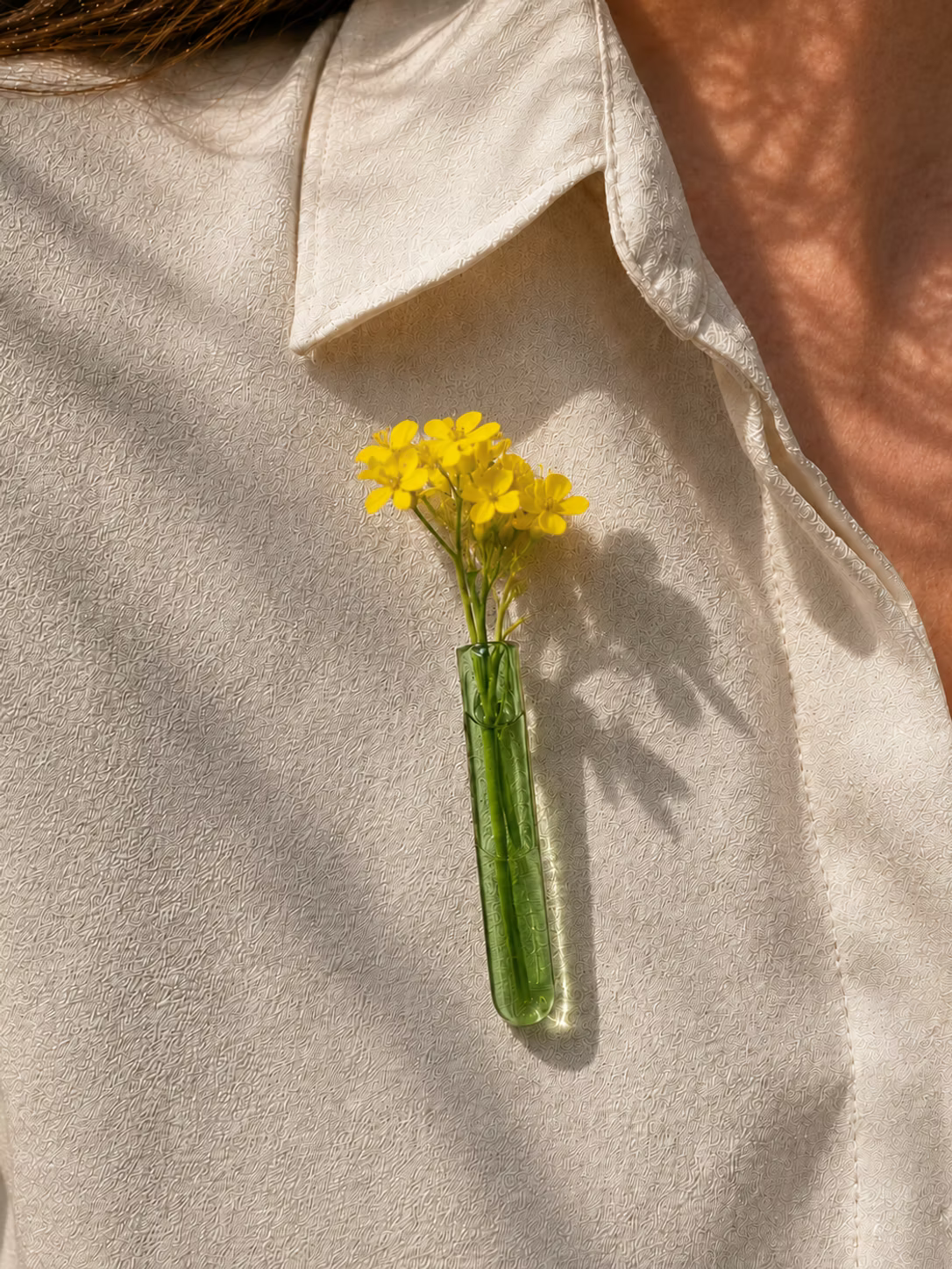 Broche vase tube verre WAL
