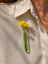 Broche vase tube verre WAL