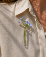 Broche vase tube verre WAL