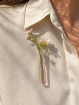 Broche vase tube verre WAL