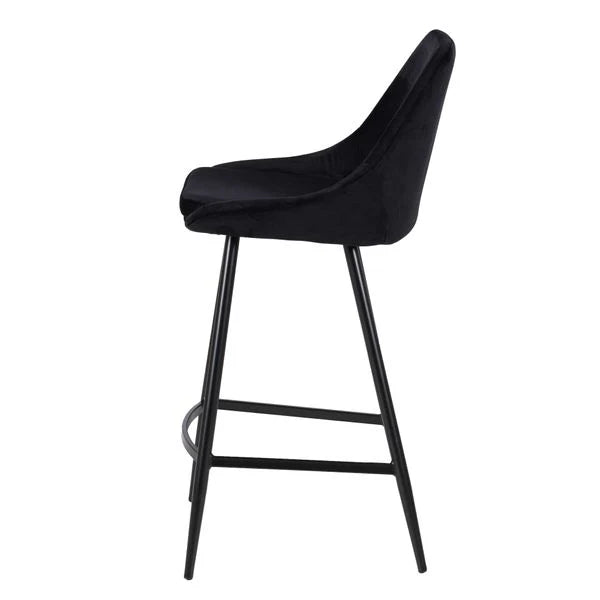 Chaise haute  bari velours noir ZAG