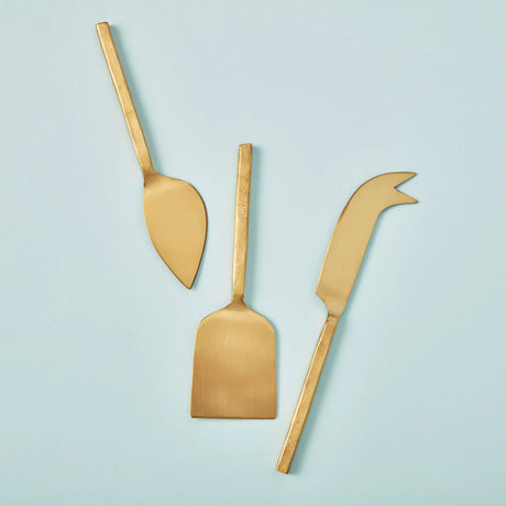 Set de 3 couverts à fromage argent/ doré ou tressé ou corne BEH