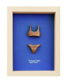 Cadre cabinet de curiosité en bois artisanal AMM