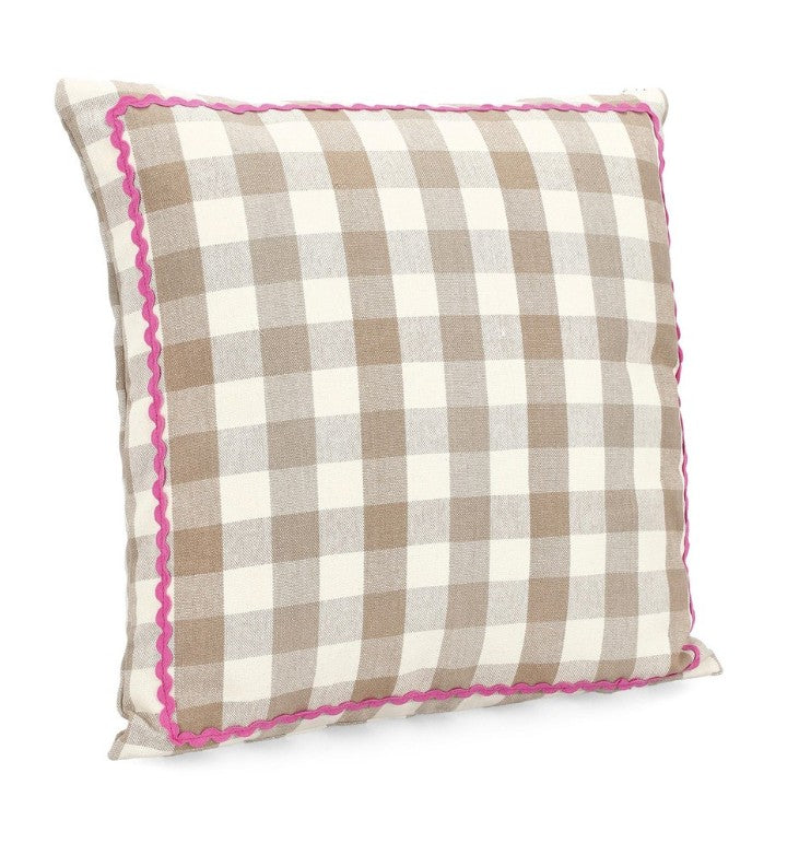 Coussin avec biais fuschia Polly 45x45cm BIZ