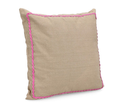 Coussin avec biais fuschia Polly 45x45cm BIZ