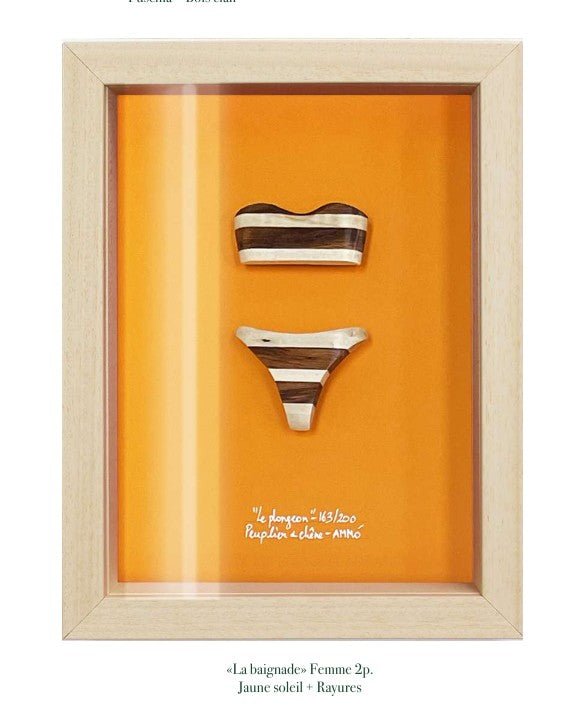 Cadre objet salé cabinet de curiosité en bois artisanal AMM
