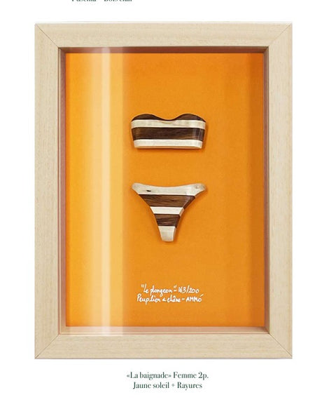 Cadre objet salé cabinet de curiosité en bois artisanal AMM
