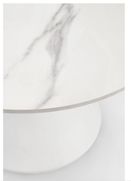 Table basse ronde marbrée blanche et grise Najoo BIZ