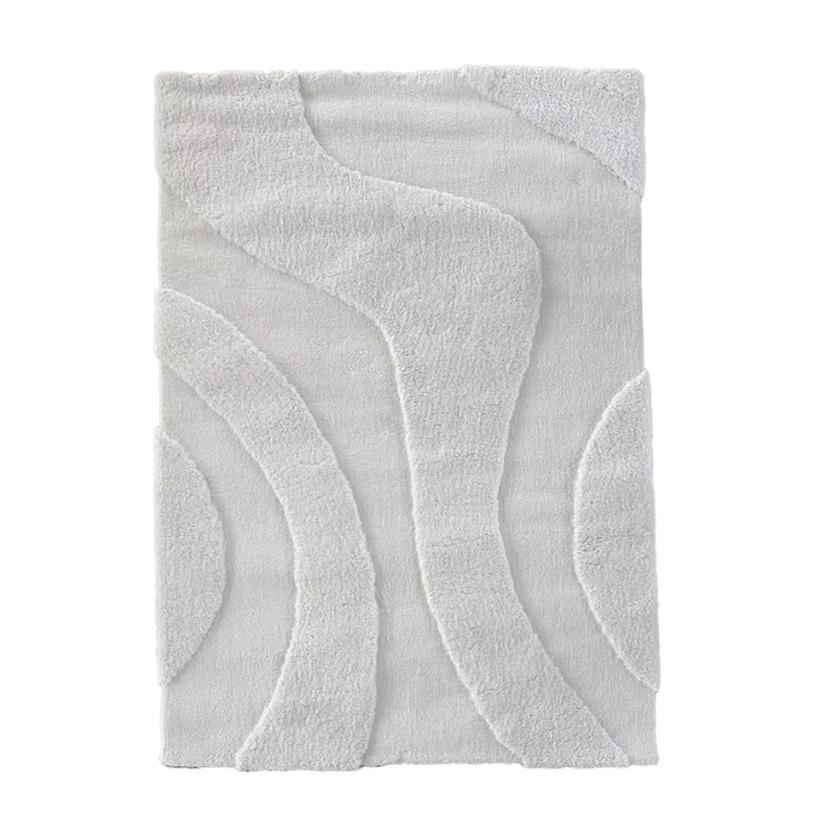 Tapis formes géométriques  blanc OPJ
