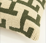 Coussin Ziggy vert et beige BYB