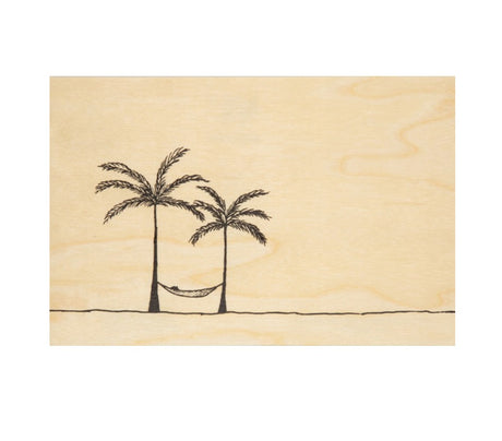 Carte postale en bois WOO