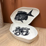 plat CERAMIQUE POULPE OU POISSON 