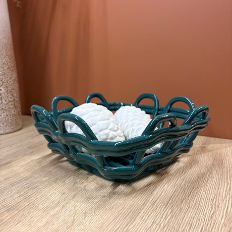 Corbeille en grès laqué  WD