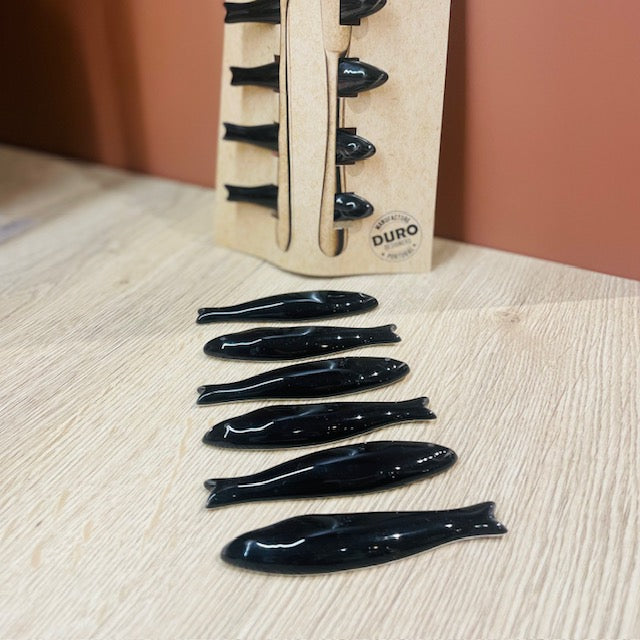 Lot 6 sardines porte-couteaux céramique DUR