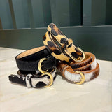 Ceinture cuir poilu à motifs  MAR