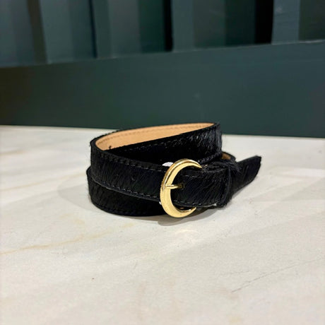 Ceinture cuir imprimé poils MAR