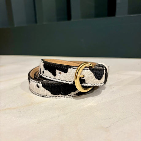 Ceinture cuir imprimé poils MAR