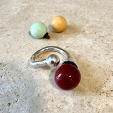 Bague argent double boule céramique SEN
