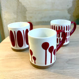 Tasses et bols MYKONOS rouge et blanc BAS